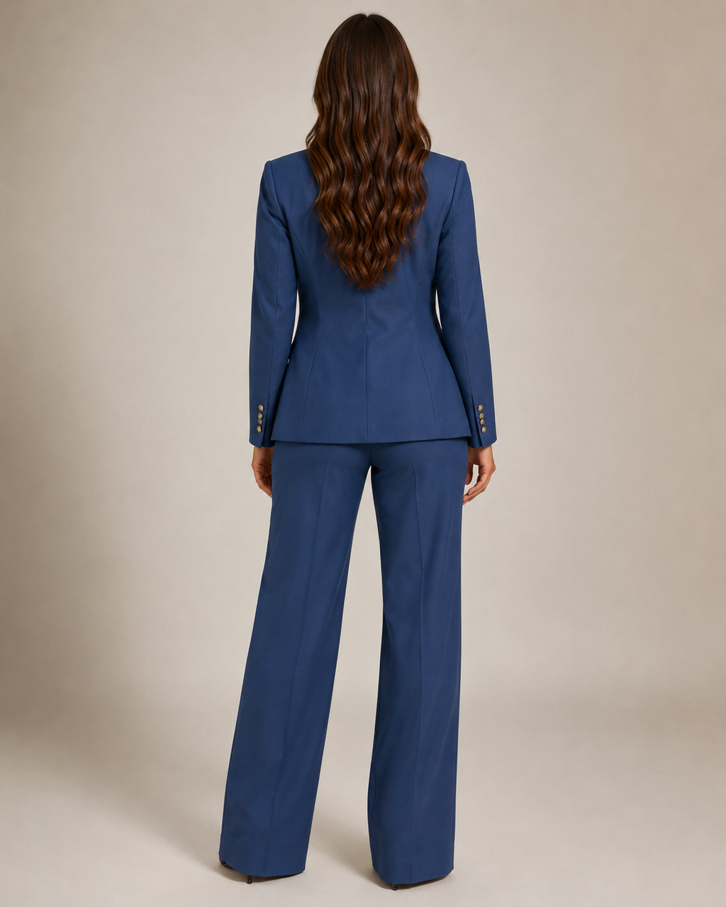 Women's Two-Piece Tailored Blazer & Straight-Leg Trouser Suit
