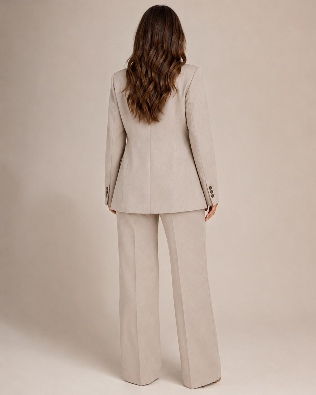 Women's Two-Piece Tailored Blazer & Straight-Leg Trouser Suit