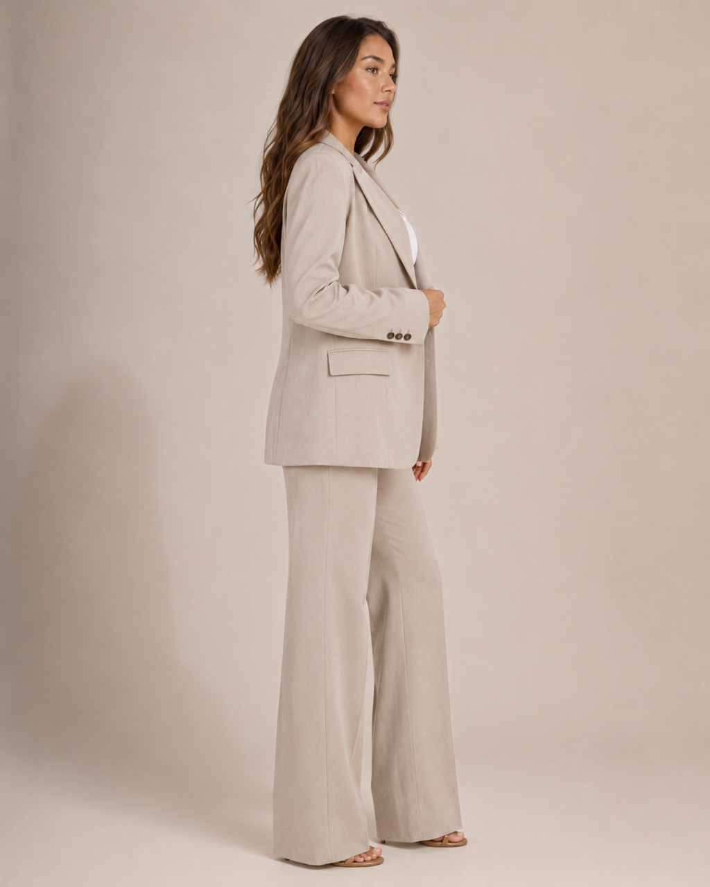 Women's Two-Piece Tailored Blazer & Straight-Leg Trouser Suit