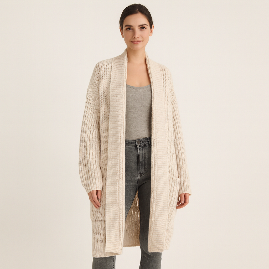 Women's Long Knit Cardigan with Pockets