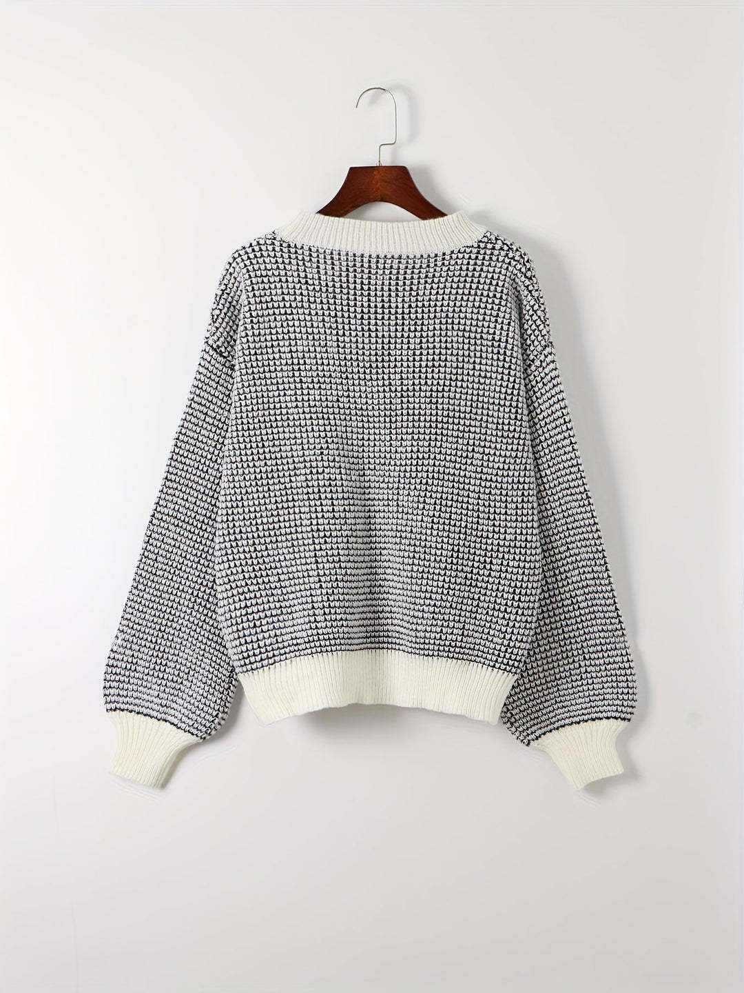 Women's Waffle Knit Crewneck Sweater