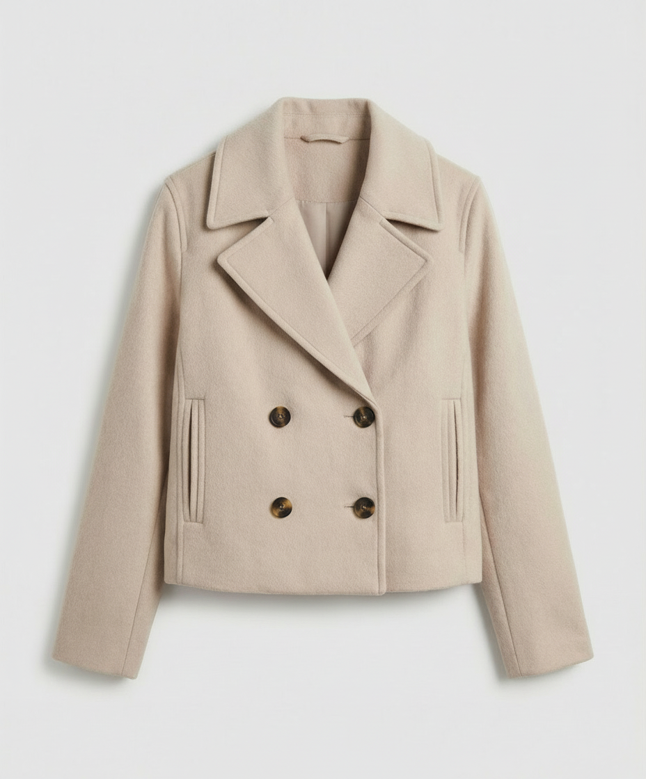 Women's Double-Breasted Short Pea Coat