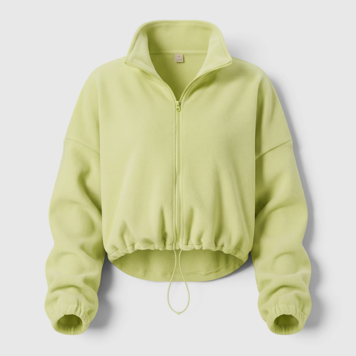 Women's Cropped Zip-Up Fleece Bomber Jacket
