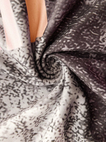 Women's Patchwork Print Quarter-Zip Sweatshirt