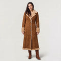 Women's Faux Suede Shearling-Trimmed Maxi Coat