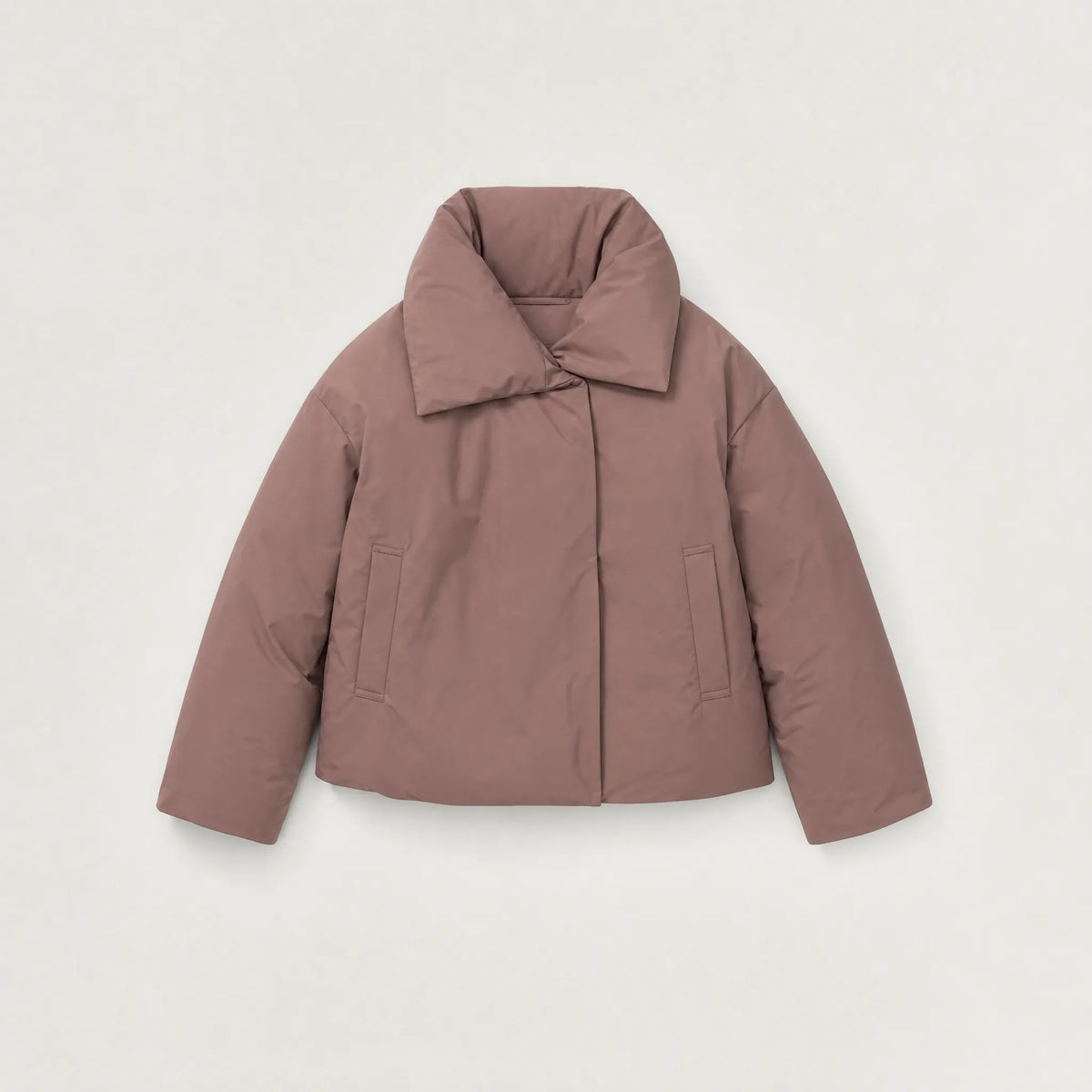 Women's Oversized Cropped Puffer Jacket with Funnel Collar