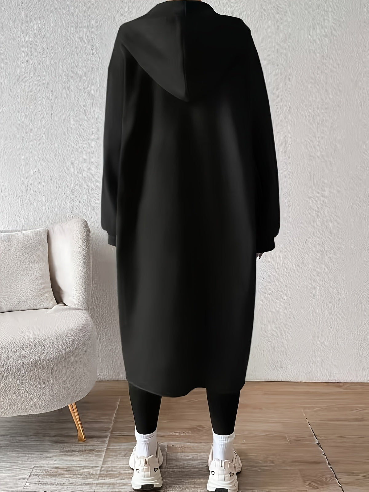 Women's Long Hooded Knit Cardigan