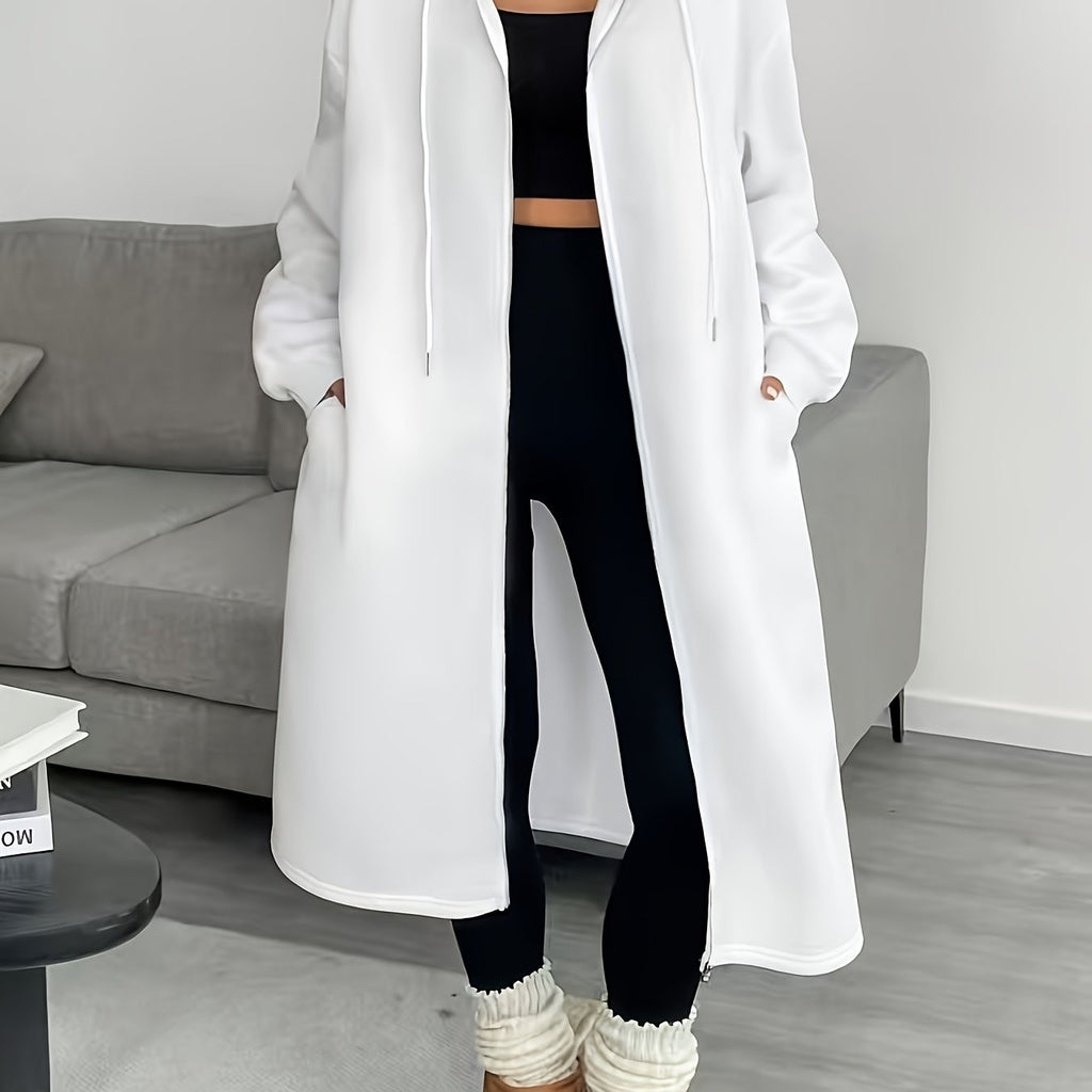 Women's Long Hooded Knit Cardigan