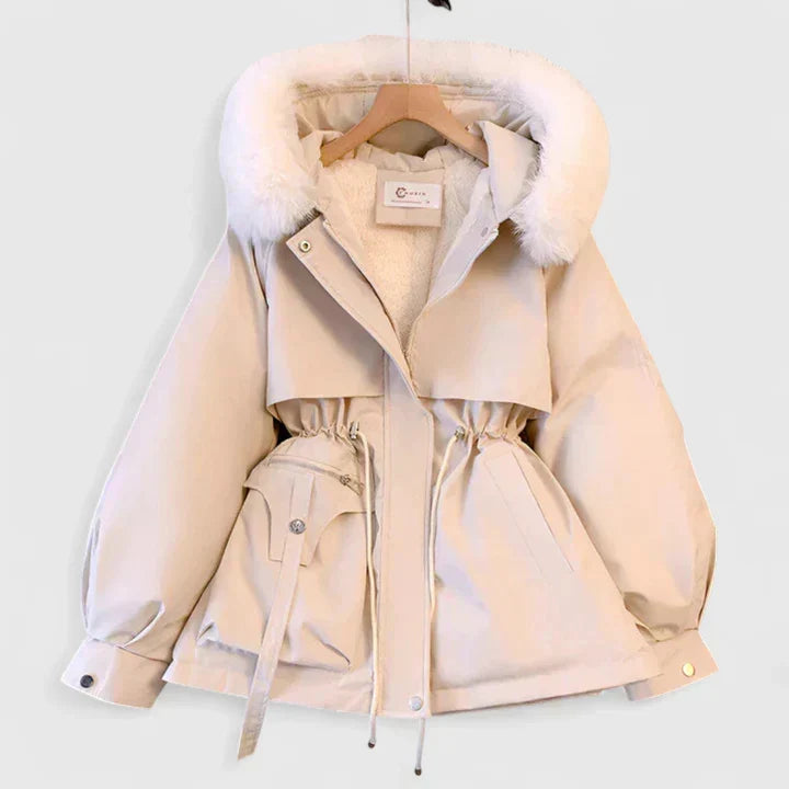 Women's Faux Fur Hooded Drawstring Parka