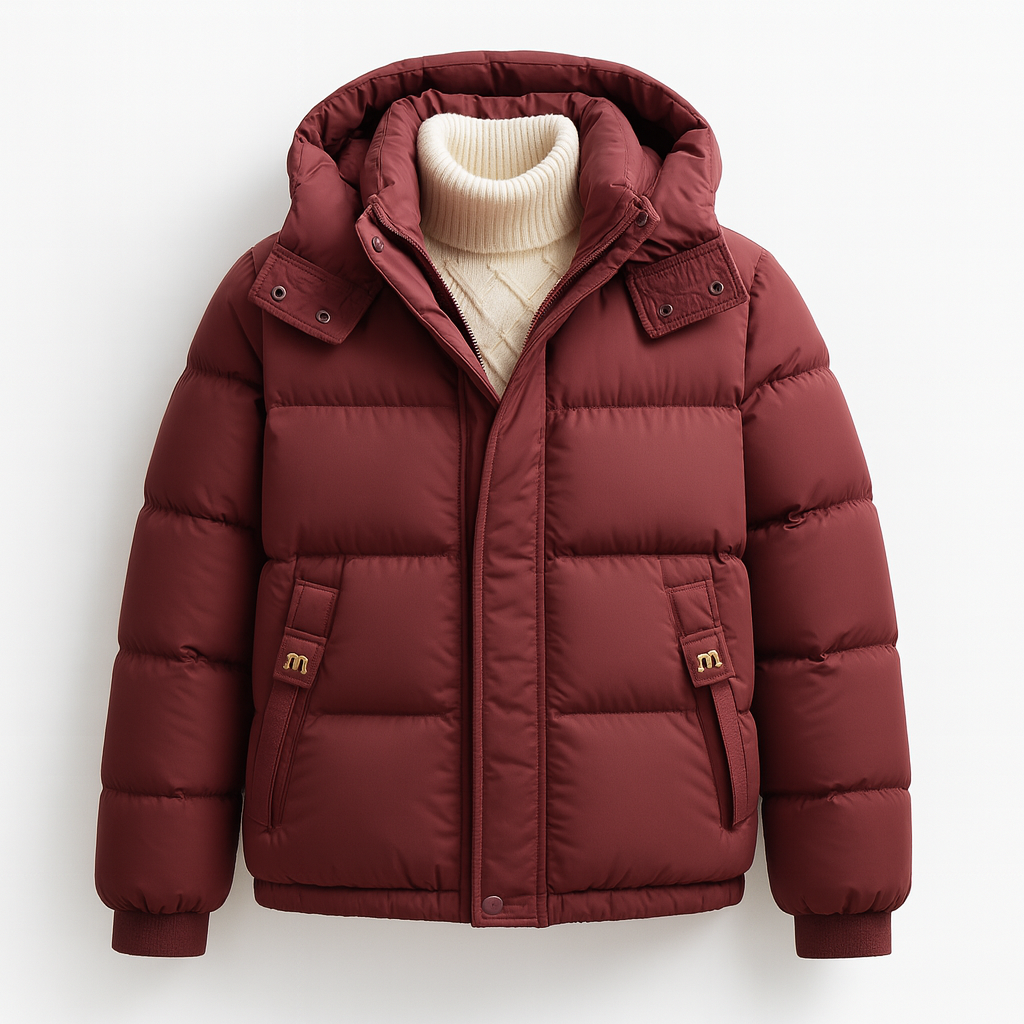 Lotte Cropped Puffer Jacket – Warm Hooded Quilted Winter Coat for Women
