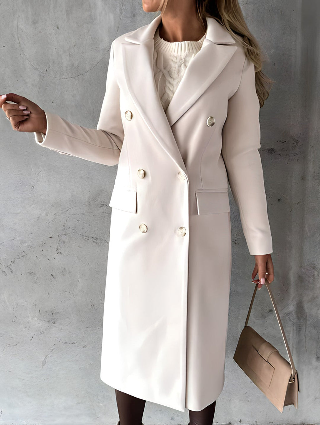 Women's Double-Breasted Long Coat