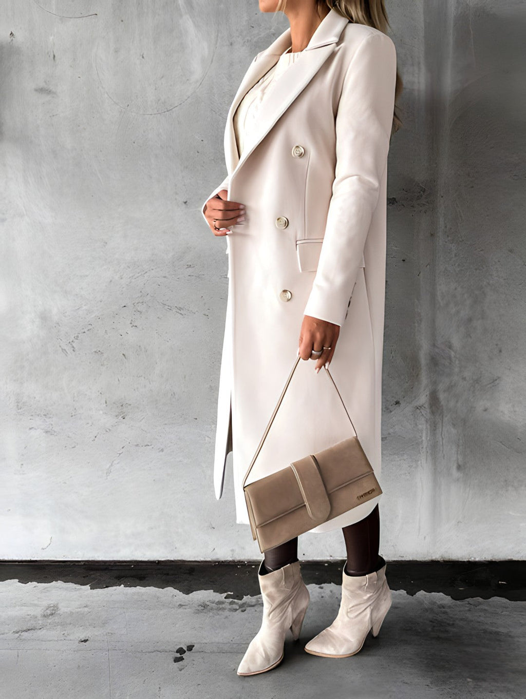 Women's Double-Breasted Long Coat