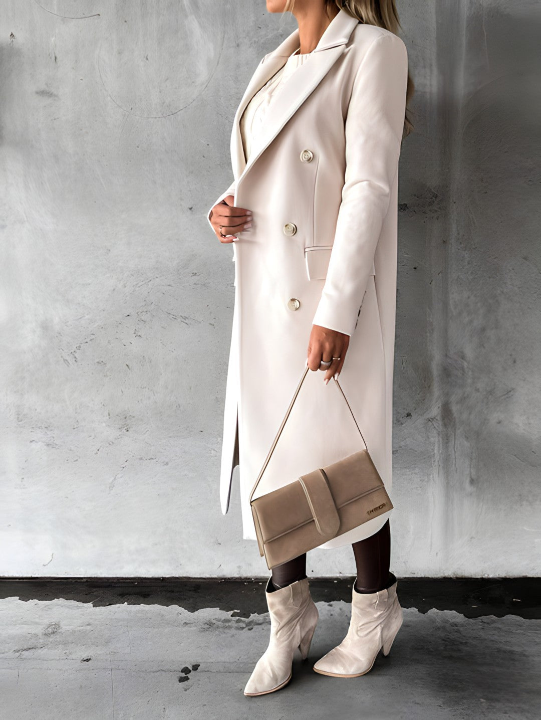 Women's Double-Breasted Long Coat