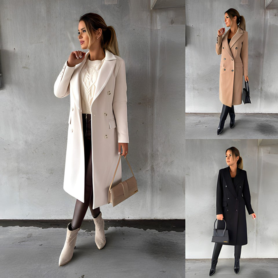 Women's Double-Breasted Long Coat