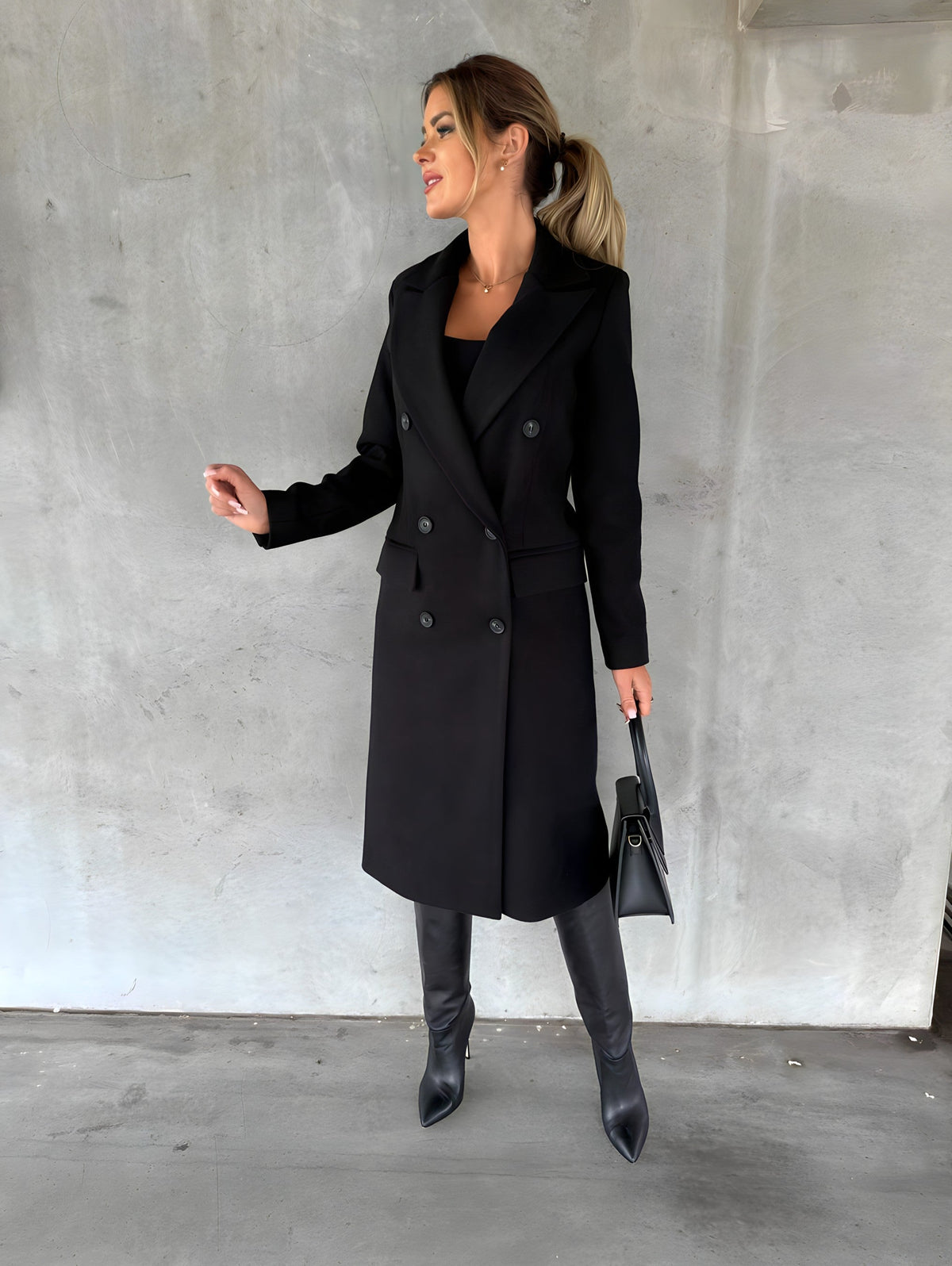 Women's Double-Breasted Long Coat