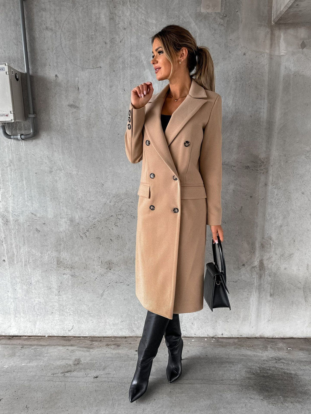 Women's Double-Breasted Long Coat