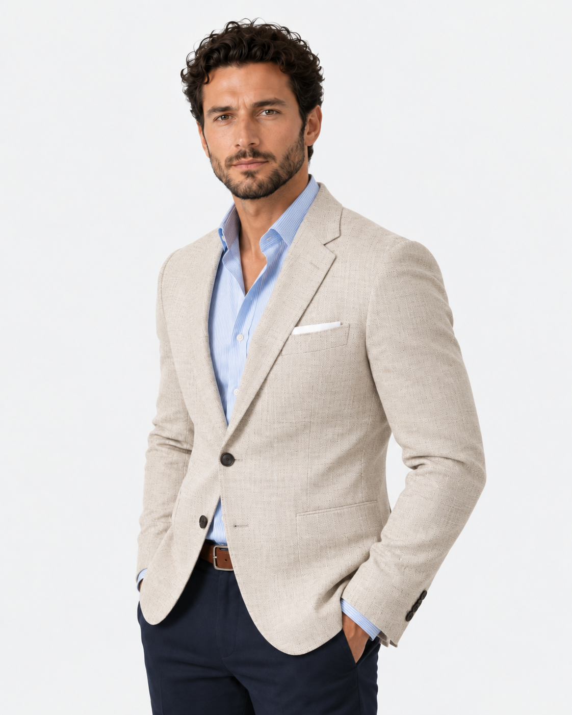 Men's Slim-Fit Peak Lapel Blazer