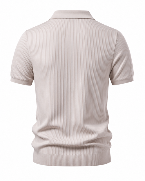 Men's Beige Polo Shirt – Classic Short Sleeve Casual Collared Top