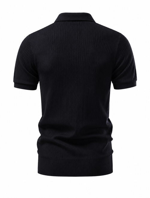 Men's Black Polo Shirt – Classic Short Sleeve Casual Collared Top
