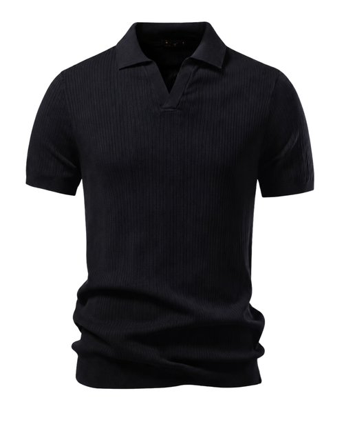 Men's Black Polo Shirt – Classic Short Sleeve Casual Collared Top