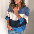 Women's Color Block Striped Knit Sweater