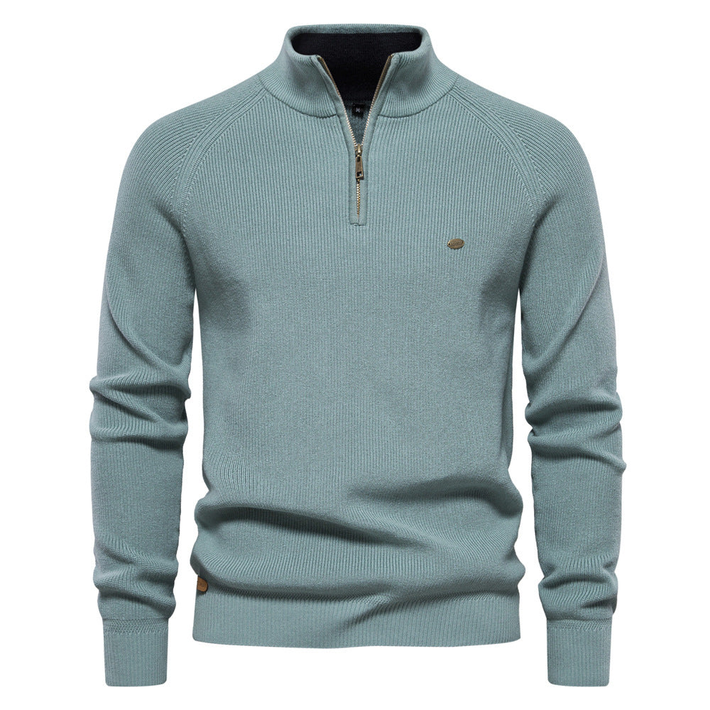Men's Ribbed Knit Half-Zip Sweater