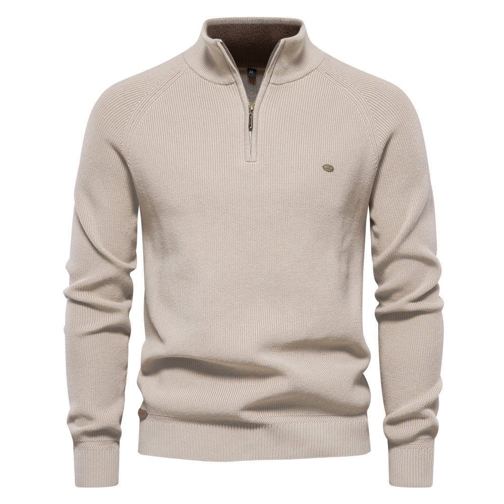 Men's Ribbed Knit Half-Zip Sweater