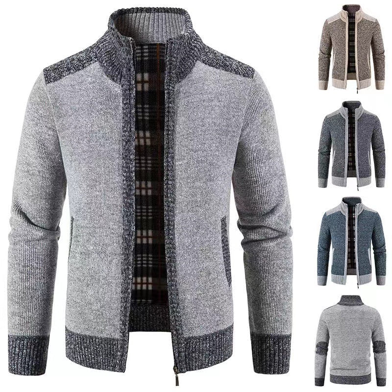 Men's Fleece-Lined Zip-Up Cardigan
