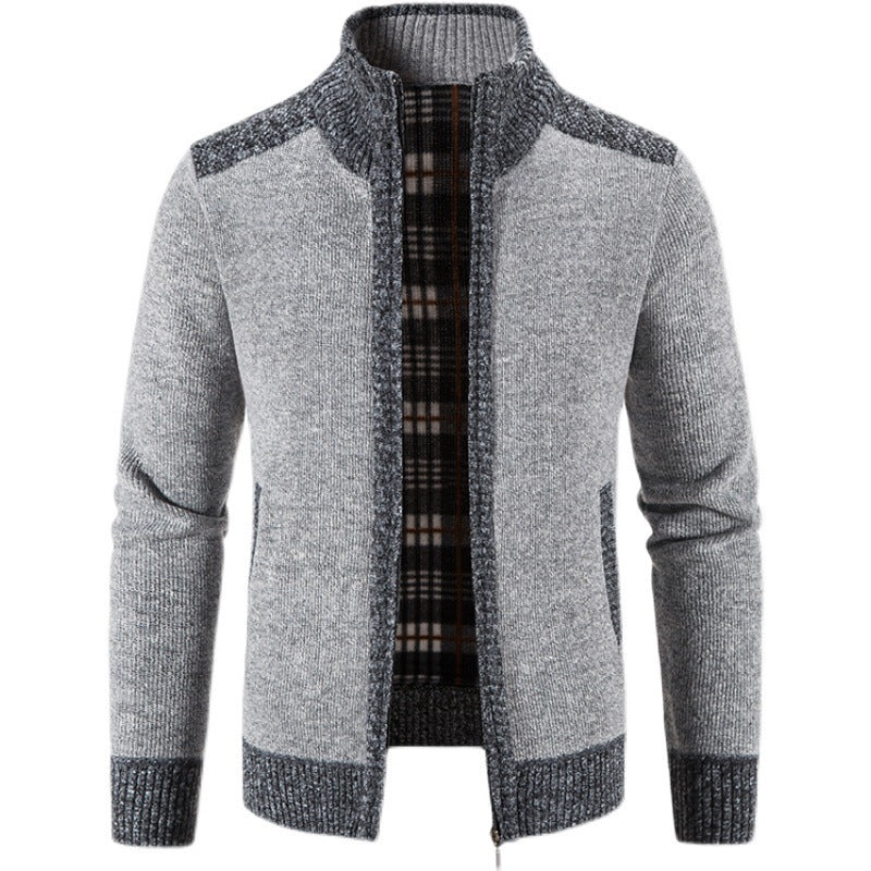 Men's Fleece-Lined Zip-Up Cardigan