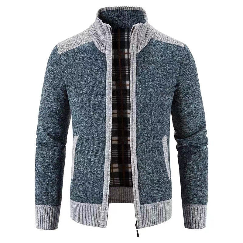 Men's Fleece-Lined Zip-Up Cardigan