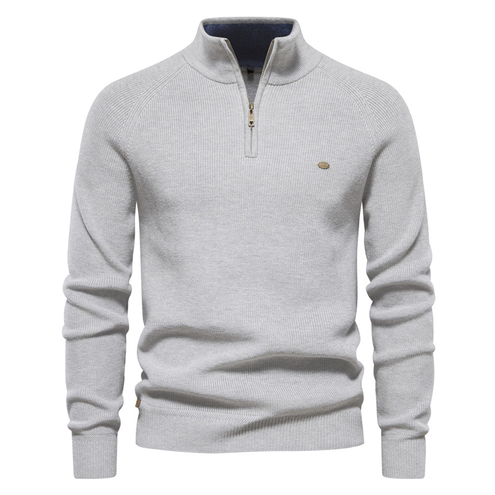 Men's Ribbed Knit Half-Zip Sweater