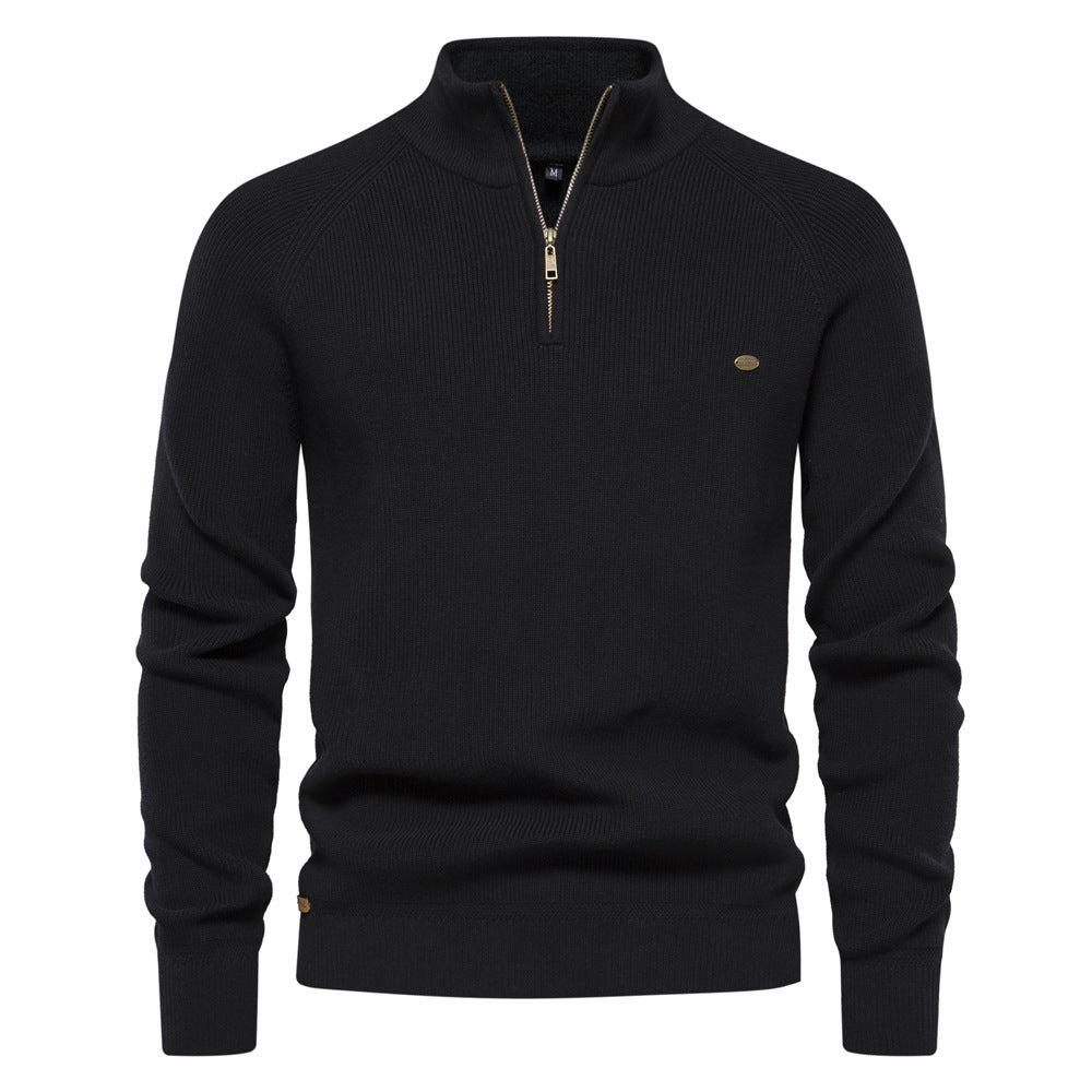 Men's Ribbed Knit Half-Zip Sweater