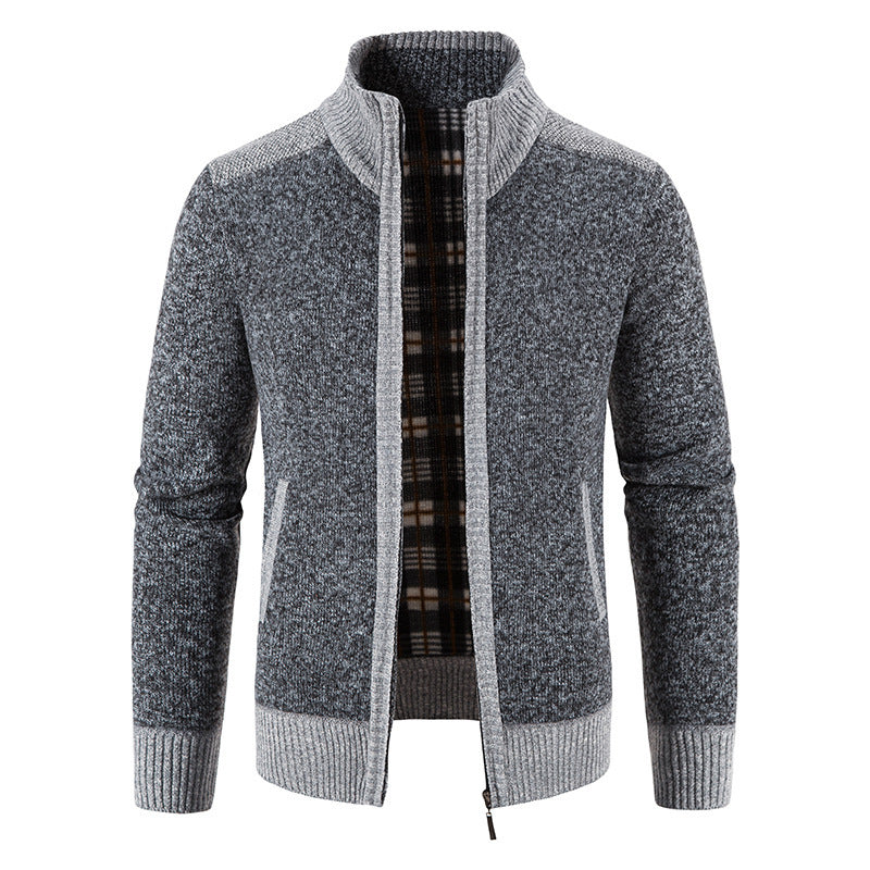 Men's Fleece-Lined Zip-Up Cardigan