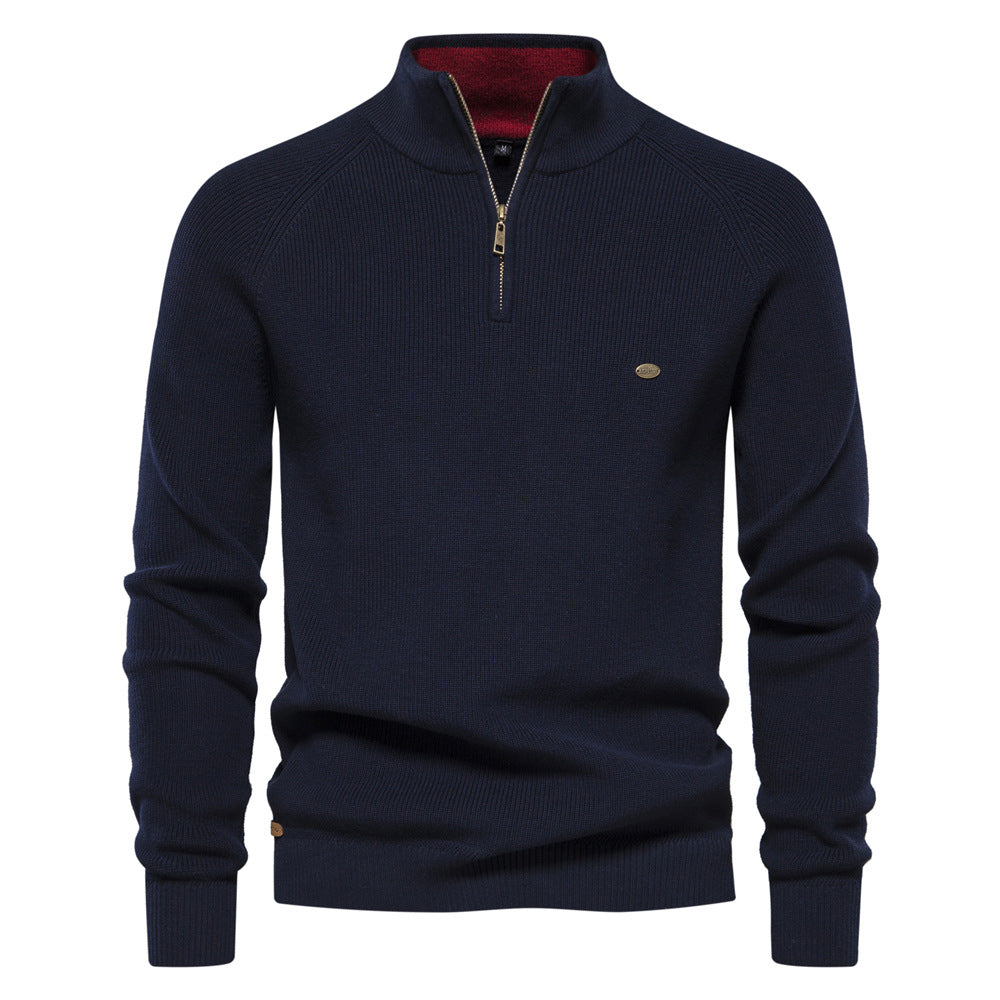 Men's Ribbed Knit Half-Zip Sweater
