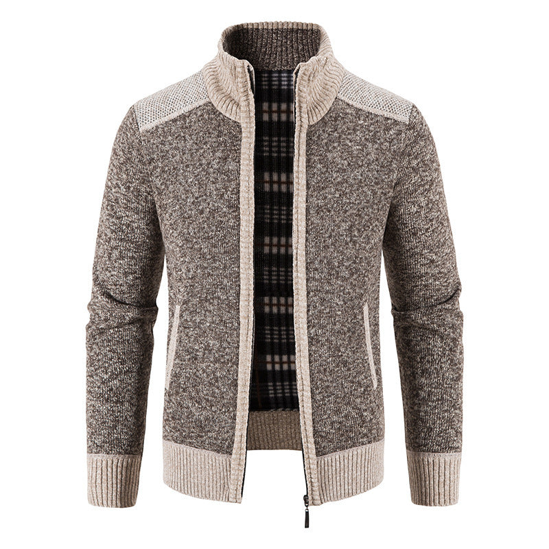 Men's Fleece-Lined Zip-Up Cardigan