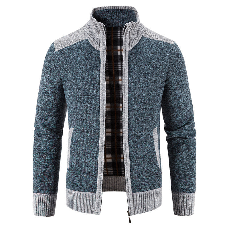 Men's Fleece-Lined Zip-Up Cardigan