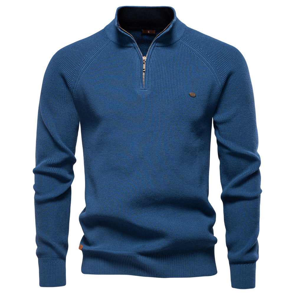 Men's Ribbed Knit Half-Zip Sweater