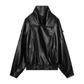Women's Oversized Faux Leather Biker Jacket