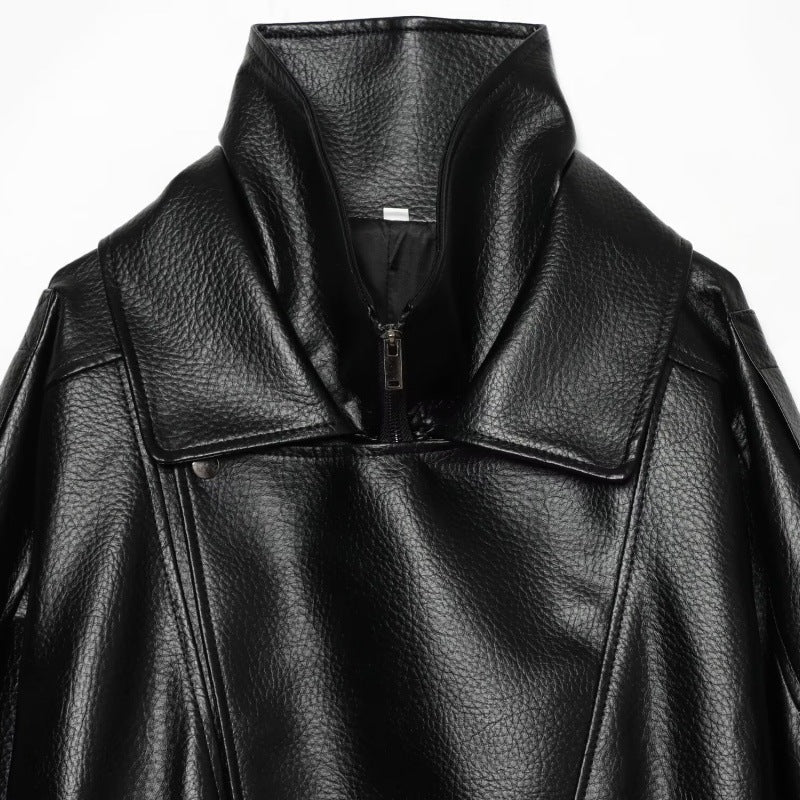 Women's Oversized Faux Leather Biker Jacket