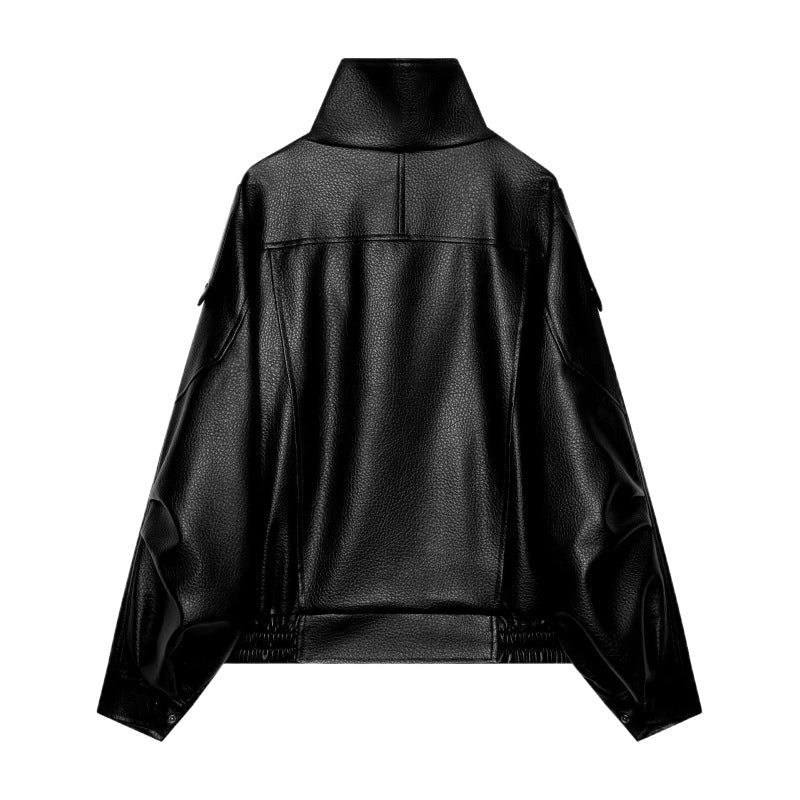 Women's Oversized Faux Leather Biker Jacket