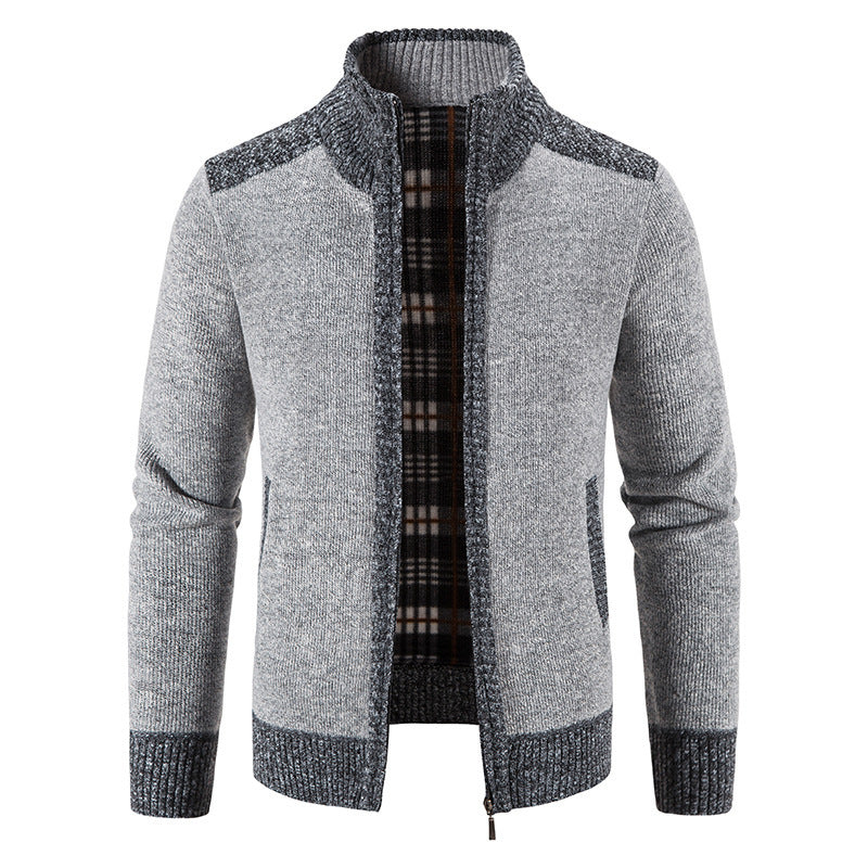 Men's Fleece-Lined Zip-Up Cardigan