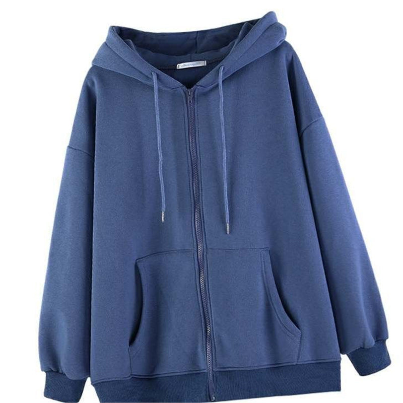 Women's Oversized Zip-Up Hooded Baseball Jacket