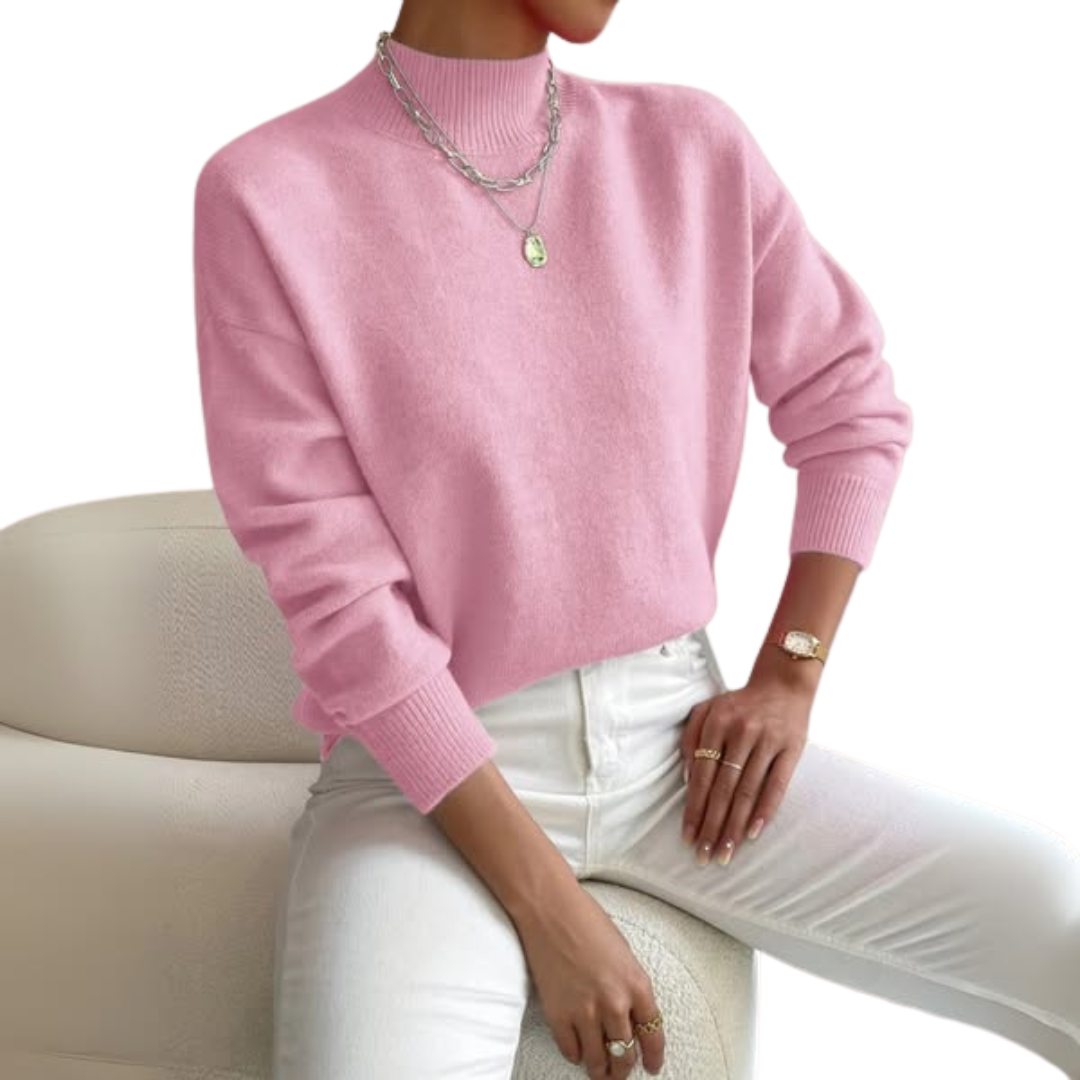 Women's Fine Knit Mock Neck Sweater