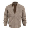 Men's Faux Suede Bomber Jacket