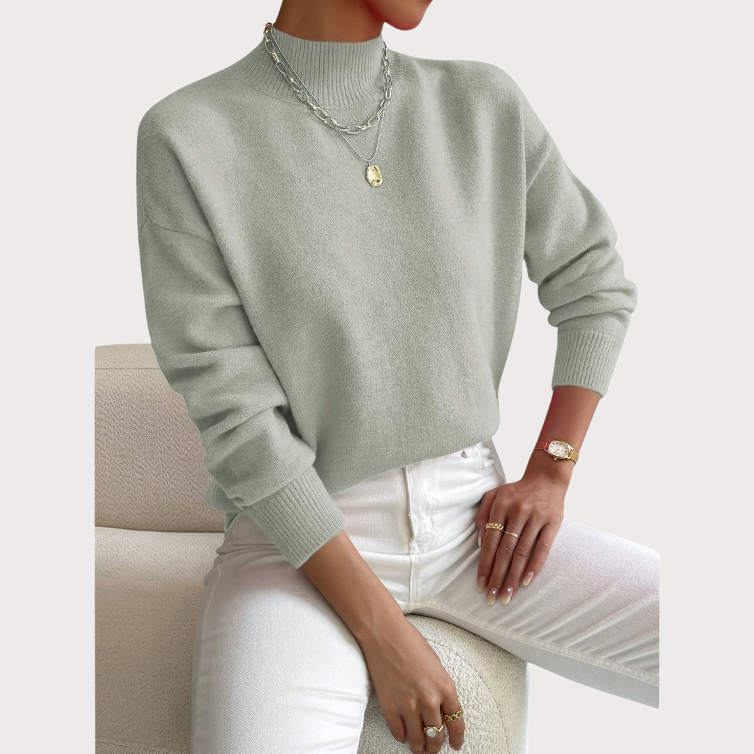 Women's Fine Knit Mock Neck Sweater