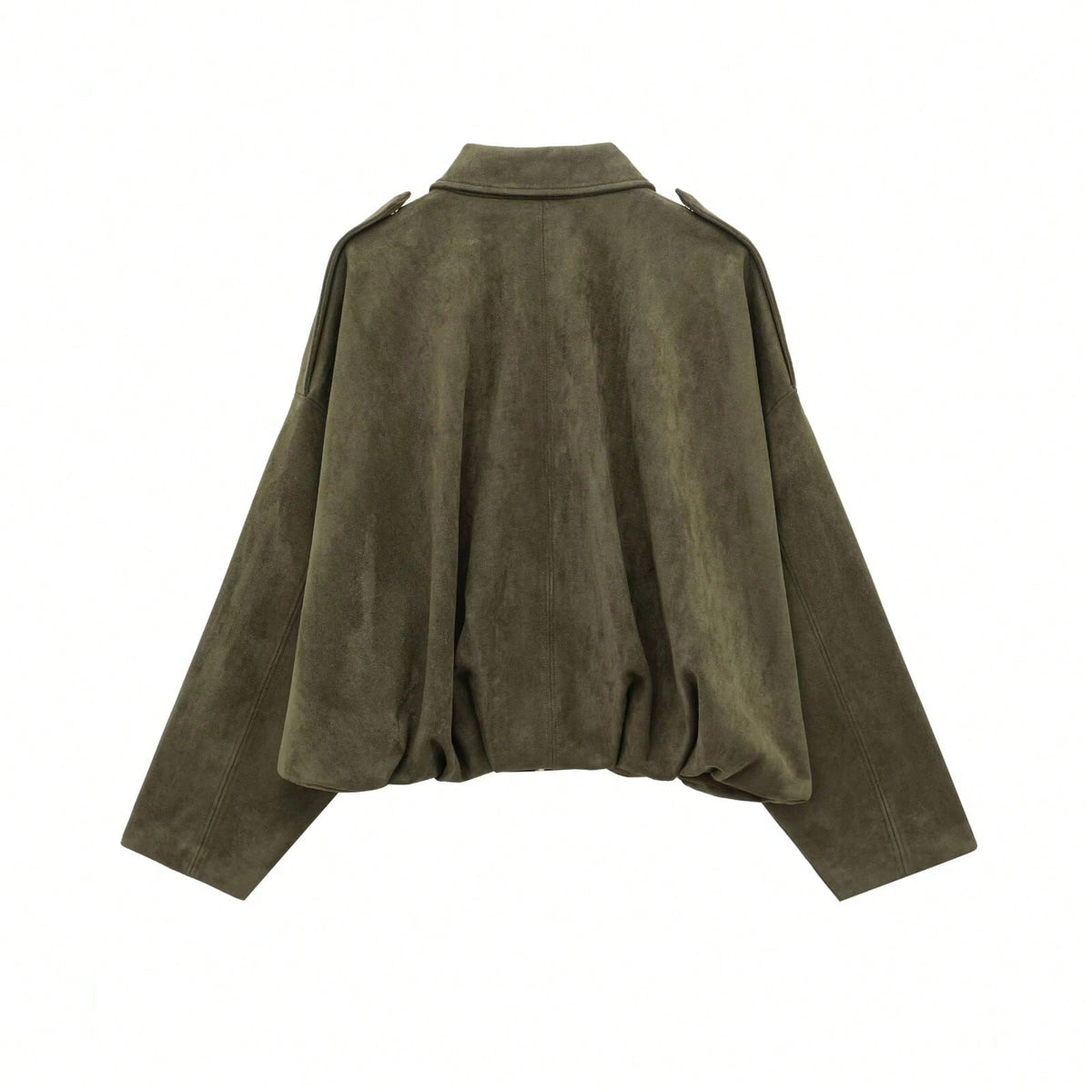 Women's Oversized Faux Suede Bomber Jacket