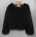Women's Shaggy Faux Fur Cropped Jacket