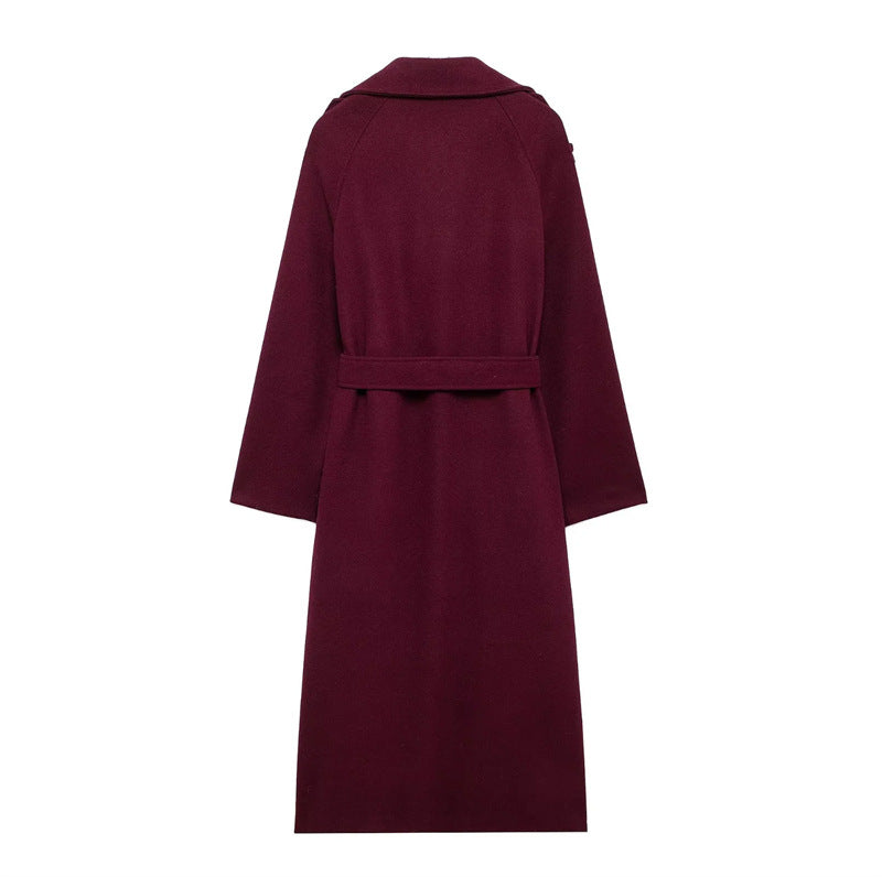Women's Double-Breasted Long Trench Coat