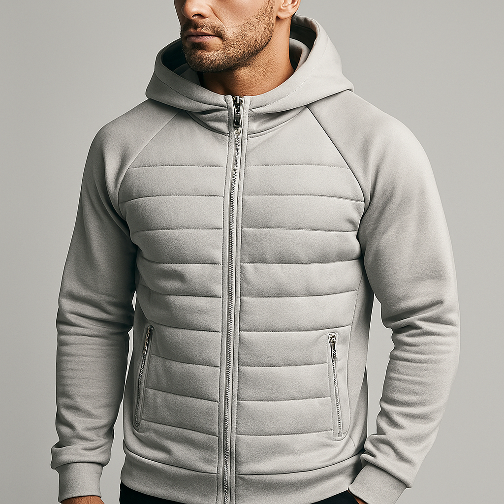 Men's Hybrid Quilted Zip-Up Hoodie Jacket