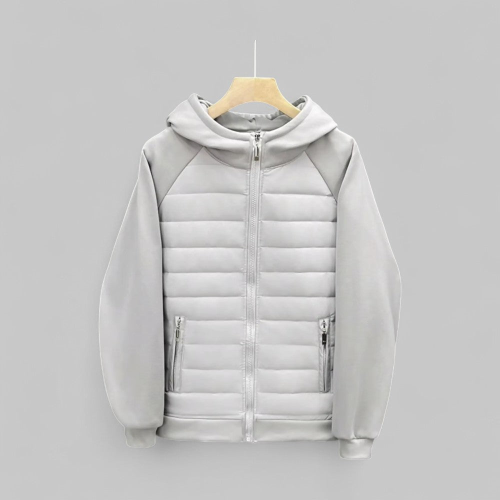 Men's Hybrid Quilted Zip-Up Hoodie Jacket